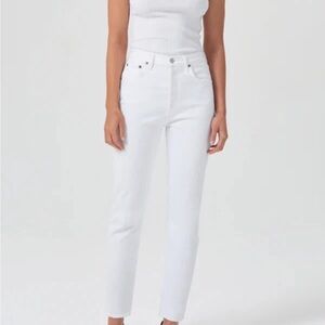 Agolde Riley Raw Hem Cropped Jeans